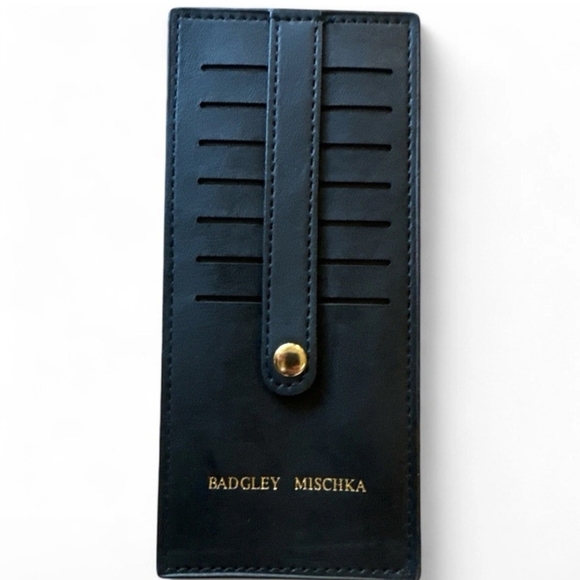 Badgley Mischka Accessories - NWT Badgley Mischka Black Card Holder with Gold Accent